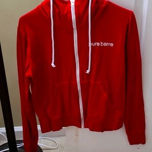 Red M Pure Barre hoodie